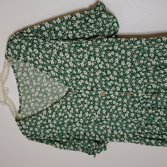 NEW Boutique Cottage Core Boho Calico Floral Button Down Midi Dress Classic - Picture 7 of 16